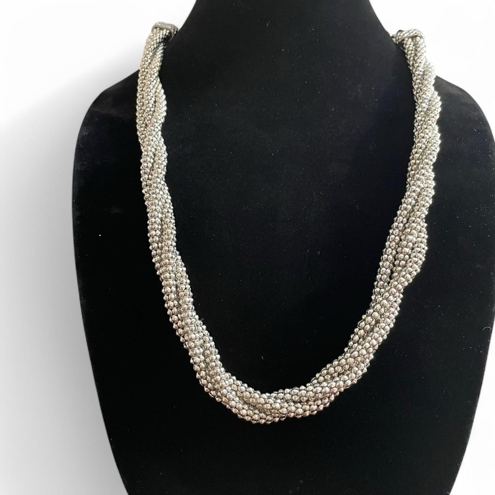 Silver Tone Rope Necklace